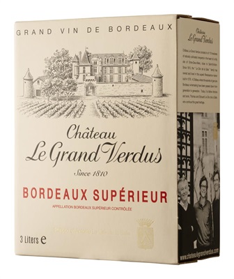 Rødvin Chateau Le Grand Verdus Bordeaux 3ltr BIB  Palmer
