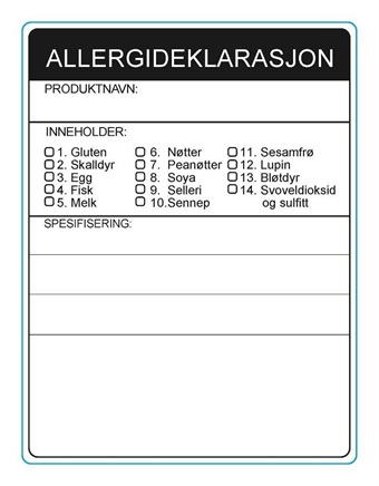 Etiketter Med Allergideklarasjon 76x100mm 500stk  Neng.