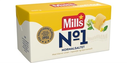 Smør NO1 Mills Normalsaltet (meierismør) 8x500gr.  Mills