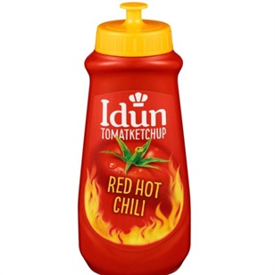Ketchup m/Chili Hot Idun 540gr. flaske  Orkla