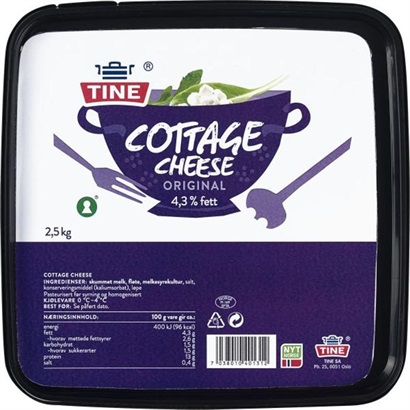 Cottage Cheese 2,5kg spann Tine (skaffev.)  Tine