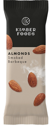 Almond Mandler Smoked BBQ 48x18gr. poser  Foodbroker