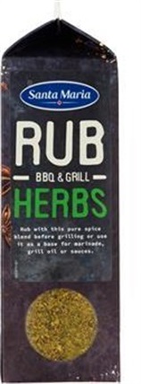 BBQ Rub&Dry Herbs Krydder 580gr. Santa M.  Santa Maria