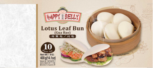 Happy Belly Lotus leaf bun Gua bao 12x10x40gr. FRYS  AF