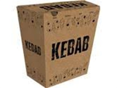Kebabboks m/Dekor Brun 120x70x154mm 100stk  Neng
