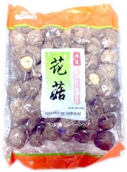 Dried Shiitake Mushr.4cm 454gr.(28stk pr.krt)  AF