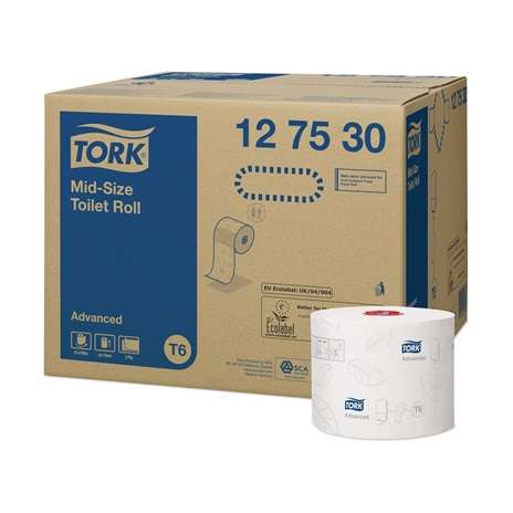 Toalettpapir Mid-Size 2lag 27ruller Tork T6 (skaffevare)  Essity Nor